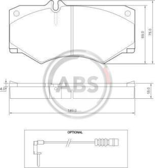 Гальмівні колодки дискові (1 к-т) A.B.S. A.B.S. 36490