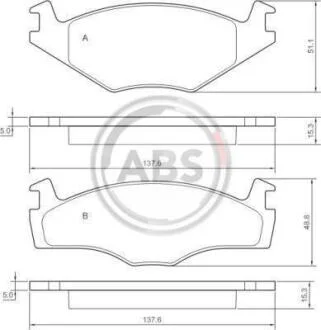 Гальмівні колодки дискові (1 к-т) A.B.S. A.B.S. 36540