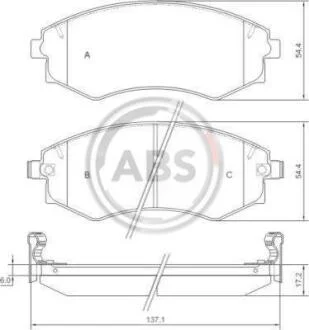 Гальмівні колодки дискові (1 к-т) A.B.S. A.B.S. 36717