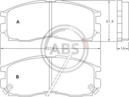 Гальмівні колодки дискові (1 к-т) A.B.S. A.B.S. 36763