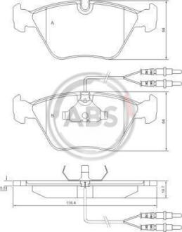 Гальмівні колодки дискові (1 к-т) A.B.S. A.B.S. 36774
