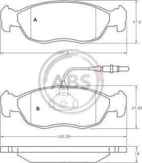 Гальмівні колодки дискові (1 к-т) A.B.S. A.B.S. 36850