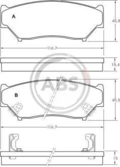 Гальмівні колодки дискові (1 к-т) A.B.S. A.B.S. 36852