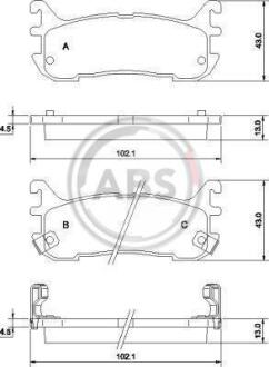 Гальмівні колодки дискові (1 к-т) A.B.S. A.B.S. 36927