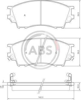 Гальмівні колодки дискові (1 к-т) A.B.S. A.B.S. 36929