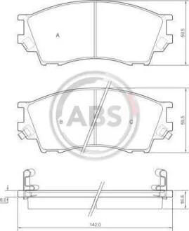 Гальмівні колодки дискові (1 к-т) A.B.S. A.B.S. 36929
