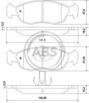 Гальмівні колодки дискові (1 к-т) A.B.S. A.B.S. 36978