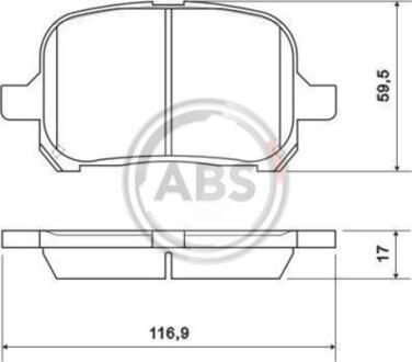 Гальмівні колодки дискові (1 к-т) A.B.S. A.B.S. 37033