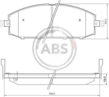 Гальмівні колодки дискові (1 к-т) A.B.S. A.B.S. 37084