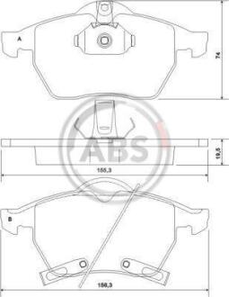 Гальмівні колодки дискові (1 к-т) A.B.S. A.B.S. 37116
