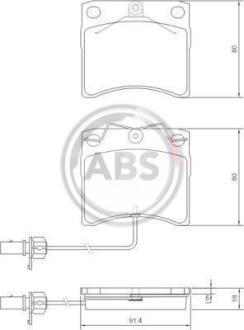 Гальмівні колодки дискові (1 к-т) A.B.S. A.B.S. 37144