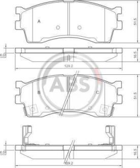 Гальмівні колодки дискові (1 к-т) A.B.S. A.B.S. 37180