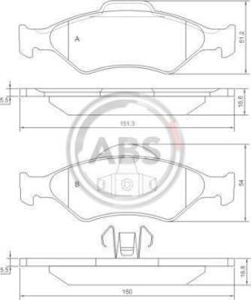 Гальмівні колодки дискові (1 к-т) A.B.S. A.B.S. 37196