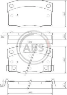 Гальмівні колодки дискові (1 к-т) A.B.S. A.B.S. 37304