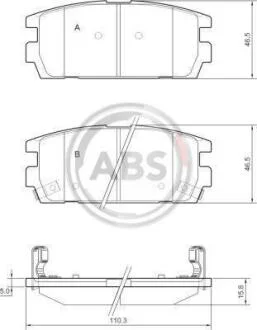 Колодка гальм. диск. задн. (ABS) A.B.S. 37324