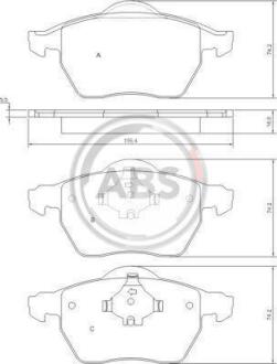 Гальмівні колодки дискові (1 к-т) A.B.S. A.B.S. 37514