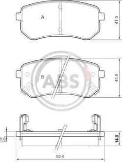 Колодка гальм. HYUNDAI / KIA i10/Picanto задн. (ABS) A.B.S. 37515