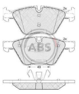 Гальмівні колодки дискові (1 к-т) A.B.S. A.B.S. 37551