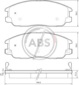 Гальмівні колодки дискові (1 к-т) A.B.S. A.B.S. 37566