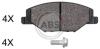 Колодка гальм. диск. SKODA FABIA 1.2-1.6 2007-2014, VW POLO 1.6 2010 - передн. (ABS) A.B.S. 37957 (фото 1)
