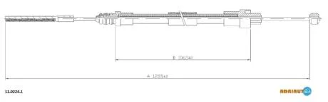 A_Трос гальмівний FIAT Evasion LH95-/Jumpy TD disc brakeLH95-/Ulysse TB disc brakeLH95-/Scudo ADRIAUTO 1102241