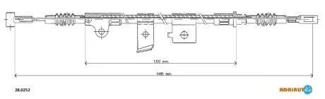 Трос гальмівний NISSAN Primera P10 2.0 disc brakeRH91- ADRIAUTO 280252