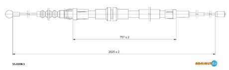 Трос гальмівний VW Caddy all R08- ADRIAUTO 5502081
