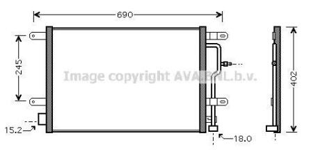 Радиатор кондиционера Audi A4 B6 (01-) AVA AVA COOLING AI5199