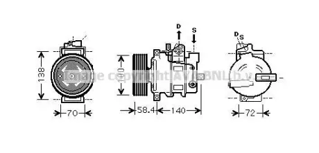 Компресор кондиціонера AUDI A4 B6 (2001) A4 2.0 FSI (AVA) AVA COOLING AIAK262