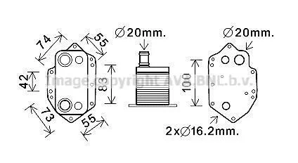 Радіатор масляний BMW 3 E90 (05-), 5 E60 (04-), X5 E70 (07-) 3.0D AVA AVA COOLING BW3554