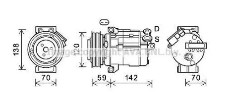 Компресор кондиціонера CHEVROLET CAPTIVA (2007) (AVA) AVA COOLING CTK063