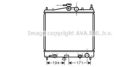 Радіатор охолодження двигуна Nissan Micra 1,2i 1,4i AT 03>10, Note 1,4i 1,6i AT 06> AVA AVA COOLING DNA2248