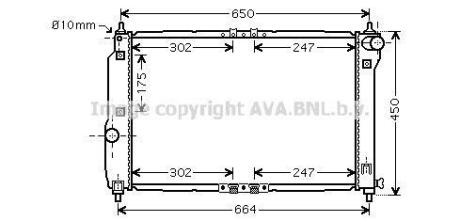 Радіатор охолодження CHEVROLET AVEO (T250, T255) (05-) 1.4 i 16V (трубчаті) (AVA) AVA COOLING DWA2067