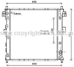 Радіатор охолодження SSANG YONG ACTYON/KYRON (05-) (AVA) AVA COOLING DWA2105
