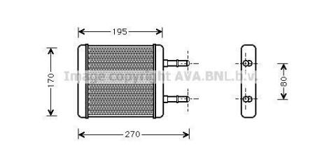 Радіатор обігрівача салону Hyundai Getz (04-) AVA AVA COOLING HY6061