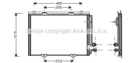 Конденсор кондиціонера MB W210 E-CLASS MT/AT 95- (AVA) AVA COOLING MS5232