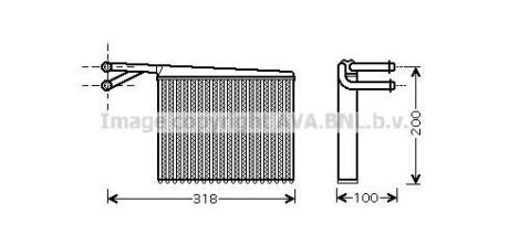 Радіатор обігрівача салону MB Sprinter 2,2CDI 00>06 Valeo ver. AVA AVA COOLING MSA6372