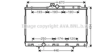 Радіатор охолодження двигуна MITSUBISHI OUTLANDER (2002) 2.4 HDD MIVEC (Ava) AVA COOLING MT2184