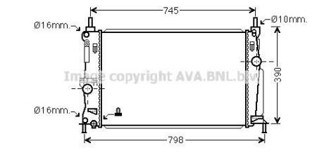 Радіатор охолодження двигуна Mazda 3 BL (09-) 1.6i АКПП AVA AVA COOLING MZ2254