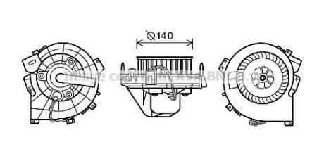 Вентилятор обігрівача салону Opel Corsa C Combo AC- AVA AVA COOLING OL8609