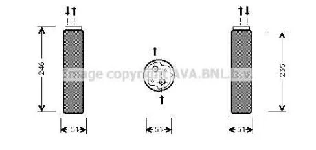 Осушувач кондиціонера Renault Logan 1,6i I 04>10 MT/AT AVA AVA COOLING RTD094