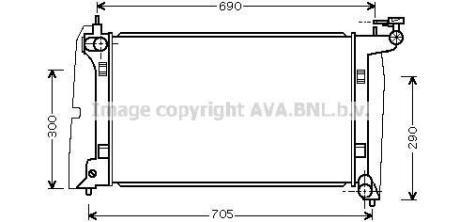 Радіатор охолодження двигуна Toyota Avensis (03-) 1,6i 1,8i AVA AVA COOLING TO2302