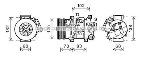 Компресор кондиціонера Toyota Auris (09-), Avensis (09-), Corolla (07-) AVA AVA COOLING TOAK627