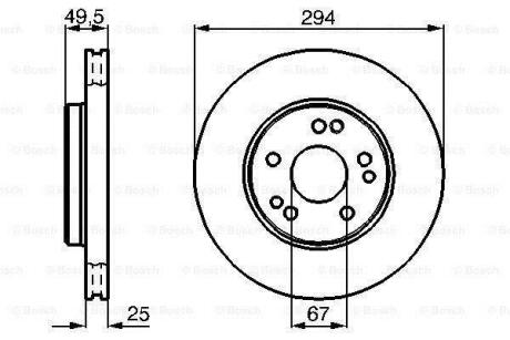 A_Диск гальмівний MB W124 M104 F BOSCH 0986478428