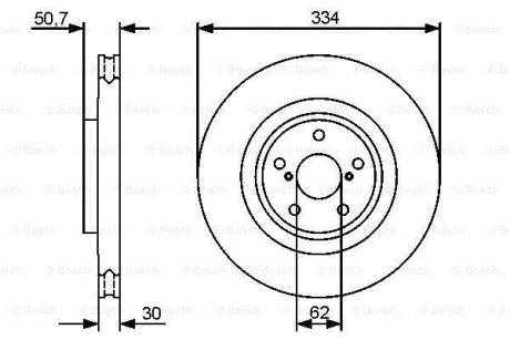 A_Гальмівний диск LEXUS GS300/430/460 FR "05>> - знято з виробництва BOSCH 0986479433