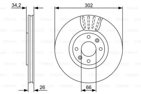 ДИСК ГАЛЬМIВНИЙ ПЕРЕДНIЙ COATED BOSCH 0 986 479 C72