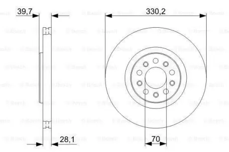 ДИСК ГАЛЬМIВНИЙ ПЕРЕДНIЙ BOSCH 0 986 479 C82