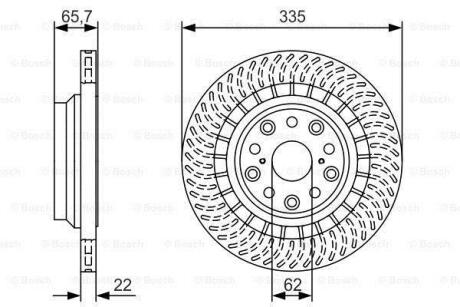 Диск гальмівний LEXUS LS \'\'RR - знято з вир-ва BOSCH 0 986 479 T34