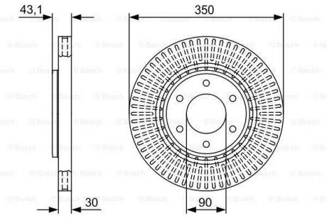 Диск гальмівний NISSAN/INFINITI Armada/Titan/QX56 \'\'F \'\'5,6 \'\'03-10 - кр. 1 шт BOSCH 0986479V51