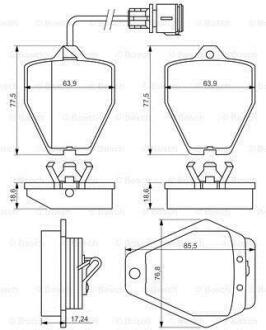 A_Колодки гальмівні AUDI A8 "F "94-98 BOSCH 0986494436
